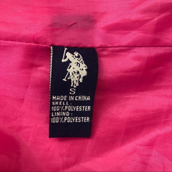 US Polo Pink Windbreaker Jacket Sz S - Picture 6 of 6